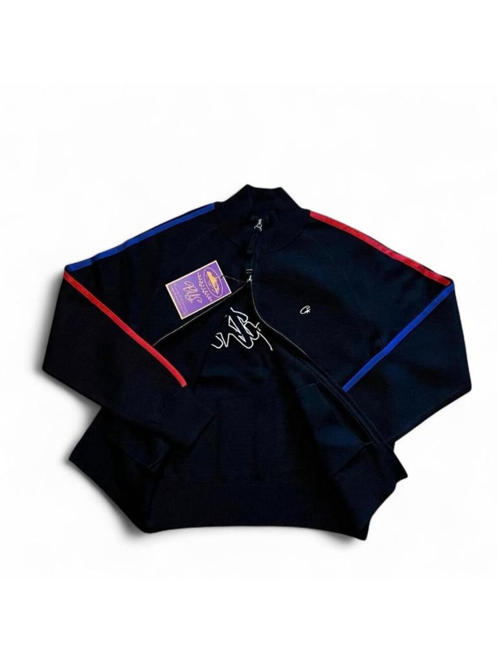 Corteiz Men's Black and Navy Sweatshirt